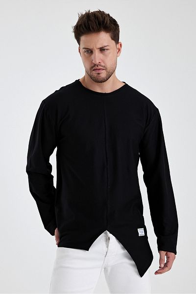 rammers Tricou cu mânecă lungă cu croială asimetrică