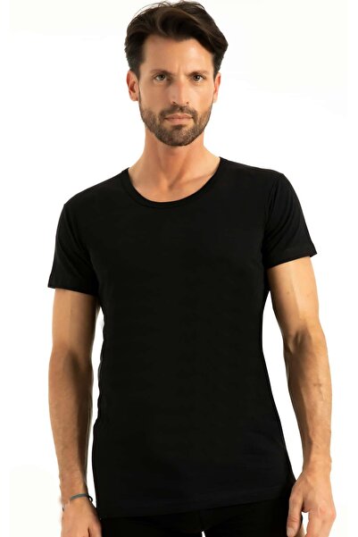 Talya Underwear Luxury Cotton Fabric Oval Collar Men's Undershirt (3 Pieces)