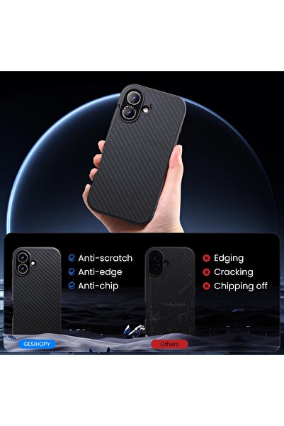 m.tk moveteck İphone 16 Kılıf Kamera Çıkıntılı Karbon Magsafe Wireless Şarj Destekli Mat Hisli iz Yapmaz Slim Fit