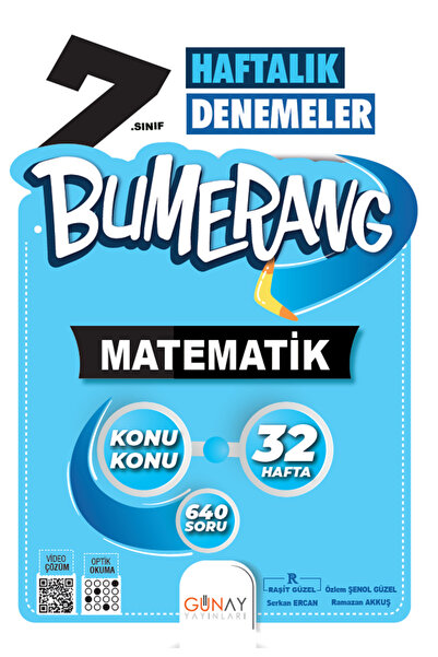 Günay Yayınları 7.Sınıf BUMERANG 32 HAFTALIK Matematik Denemesi 2025 Yeni Öğr...