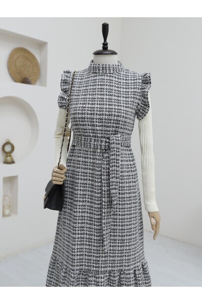 HİJABAYA Ζώνη Tweed Gilet με βολάν στα μανίκια