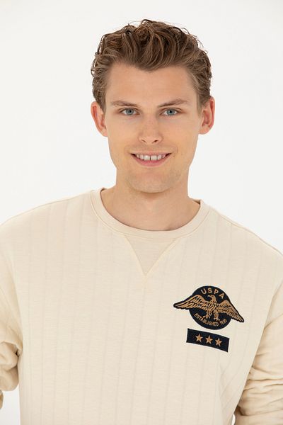 U.S. Polo Assn. Ανδρικό πέτρινο φούτερ 50270819 -VR049