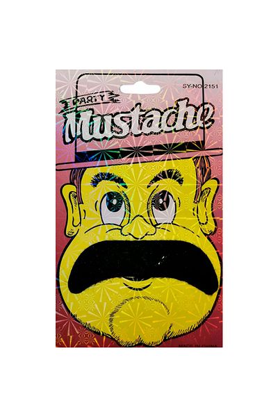 evimdeyokyok Black Color Realistic Looking Adhesive Machete Moustache Fake Feather Thick Moustache Model 2