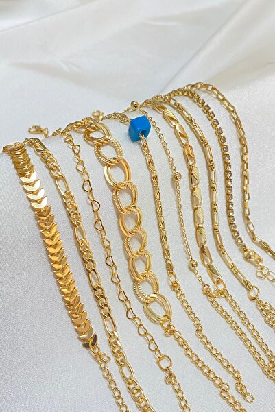 KOBA Altın Kaplama 10'li Kadın Bileklik Seti