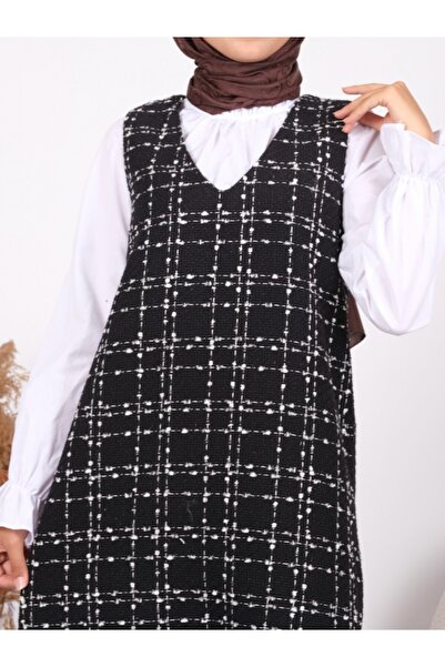 HİJABAYA V-Neck Tweed Gilet