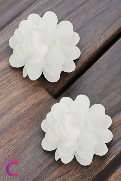 Cinderella Λευκό λουλουδάτο κοριτσίστικο κλιπ μαλλιών - Σετ 2 λουλουδιών από ...