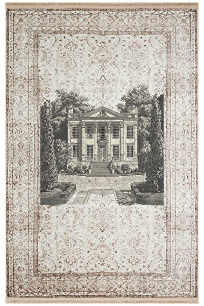 Rugs Modern Halı سجادة نورا آرت 13 كلاسيكية عتيقة بلون كريمي مع تصميم منزلي قديم، سجادة زخرفية للصالون بقاعدة منسوجة