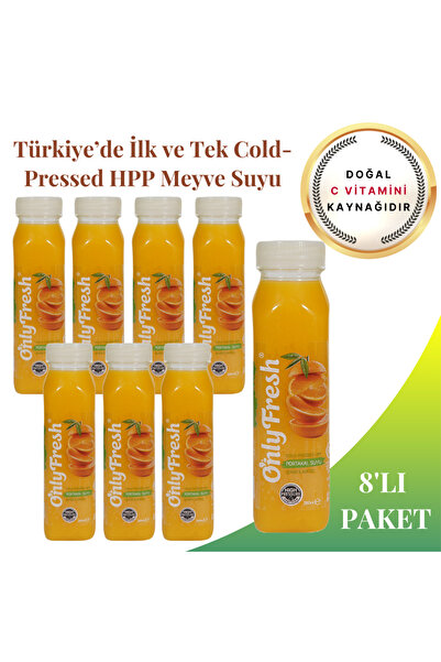 ONLY FRESH %100 Cold-Pressed Portakal Suyu 250ml X 8 Adet