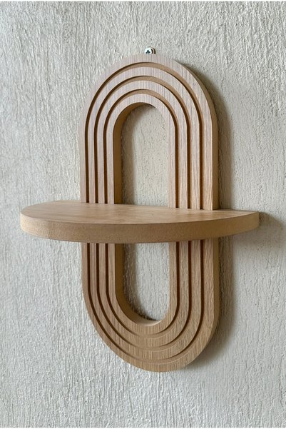 Step and Maker Ahşap MDF Dekoratif Tekli Duvar Rafı