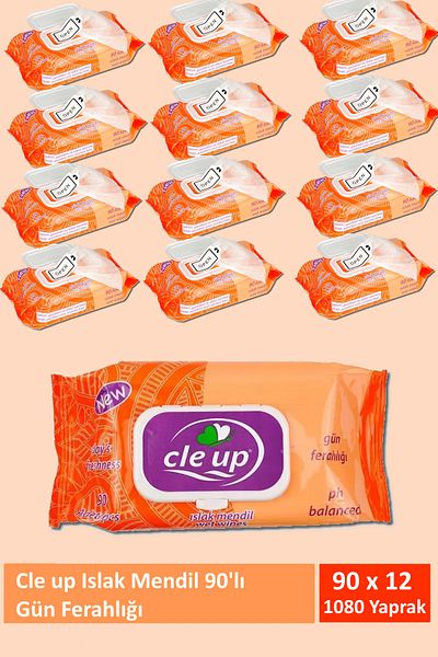 Cle Up Wet Wipes 90X12 Pack (1080 Sheets)