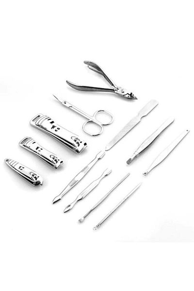 Comprox Nail Clipper Tweezers File 12 Piece Manicure Pedicure Set with Bag