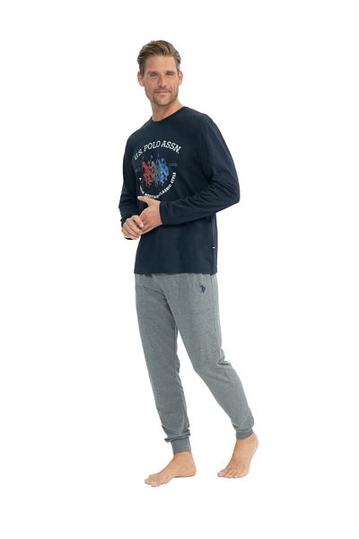 U.S. Polo Assn. Πόλο Ασν. Ανδρικό Σετ Πιτζάμες με Στρογγυλό Γιακά Ελαστικό Πόδι 11025K.Z1.E8.T.8AGR.3.OUP2.023JMSLKE