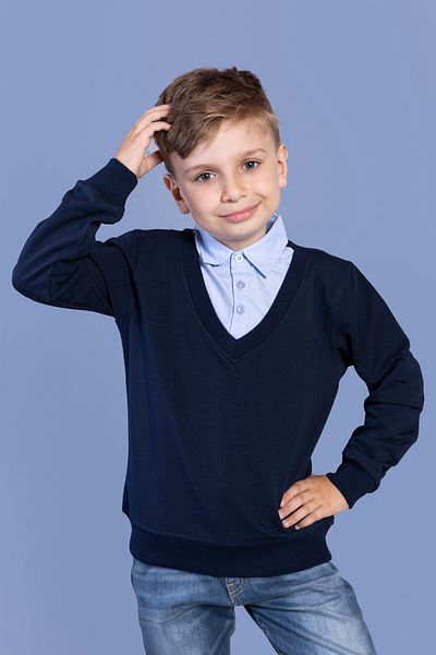 Toontoy Boy's Shirt Collar School Sweatshirt