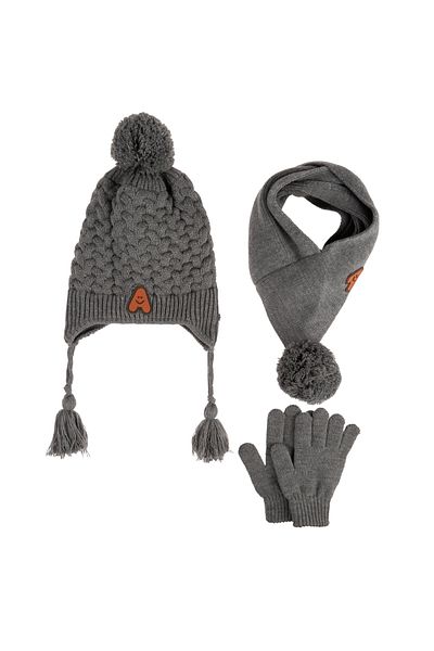 Aware Time Kitti 4-8letý chlapecký fleecový šátek Beanie Rukavice Sada 3 kusů