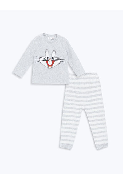 LC Waikiki LCWK Bisiklet Yaka Bugs Bunny Baskılı Erkek Bebek Pijama Takımı