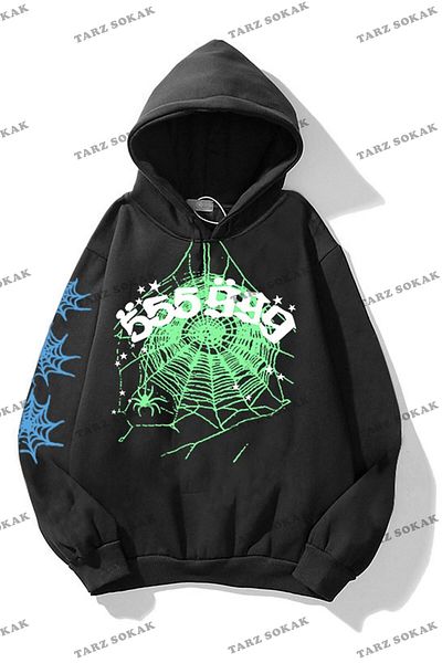 Tarzsokak Y2K 555 Spider Black Unisex Sweatshirt Code 2010