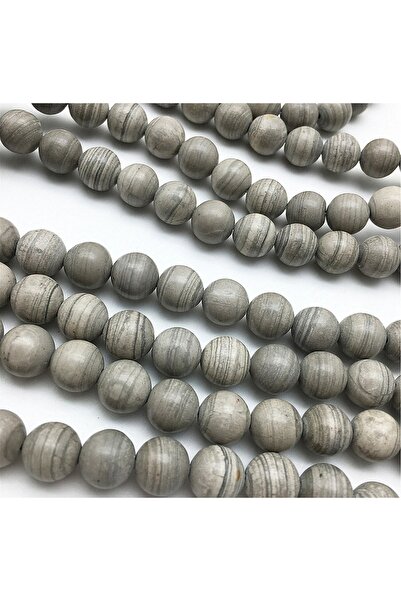 RLX BUJİTERİ Piatră naturală de culoare argintie cu dungi Jasper Stone 8MM 1 ...