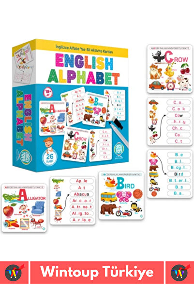 Wintoup Premium Eğitici Zeka El Göz Koordinasyonu Geliştirici Matematik İngilizce Alfabe Oyun Kartları
