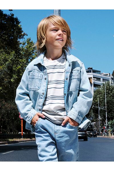 LC Waikiki Cămașă de blugi confortabilă Lcw Baby Indigo Boy Little Explorer
