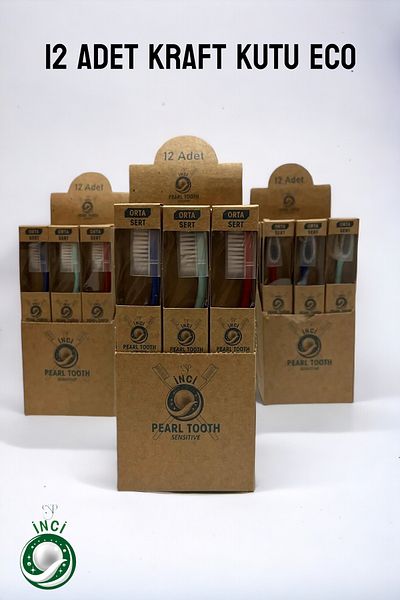 csp inci Eco Toothbrush with Kraft Box and Protection Cover (12 Pcs)