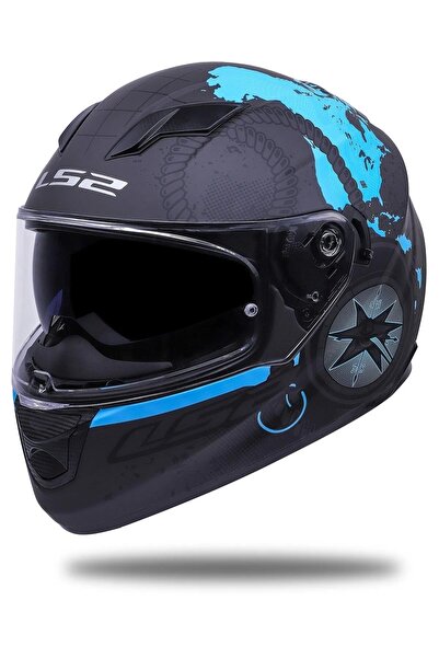 LS2 STREAM EVO VIATOR MAT SİYAH-MAVİ KASK