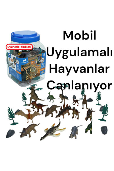 Oyuncak Fabrikası Wenno Pvc Kutulu 30 Parça Dinazor Hayvan Seti+ Mobil Uygula...