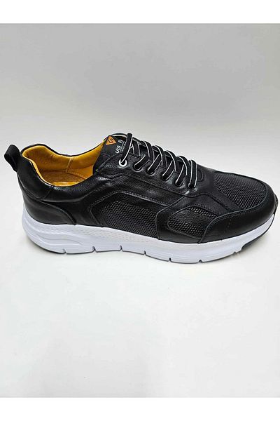 Luis Figo Genuine Leather Large Number (45-46...) Black Casual Sports Lace-Up Light Sole Men's Shoes