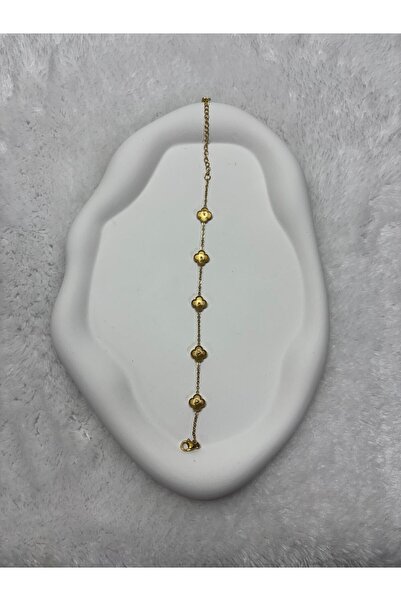 stainles steel S&H AKSESUAR Kadın Çelik Yonca Van Cleef Bileklik Gold