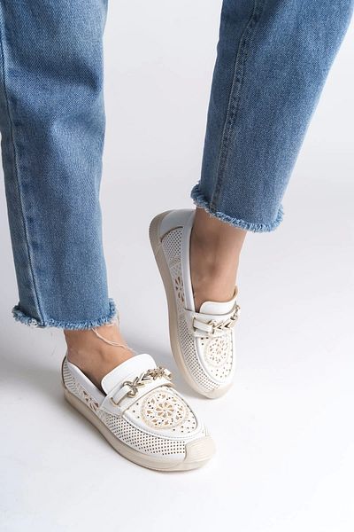 aradimtaradim Lily Laceless Ορθοπεδική Άνετη Σόλα Παπούτσια Μπαλαρίνας με μοτίβο λουλουδιών Kt Λευκό