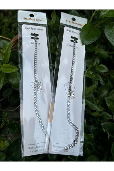 derokas Lover Couple Friend Bracelet Steel Letter Set of Two