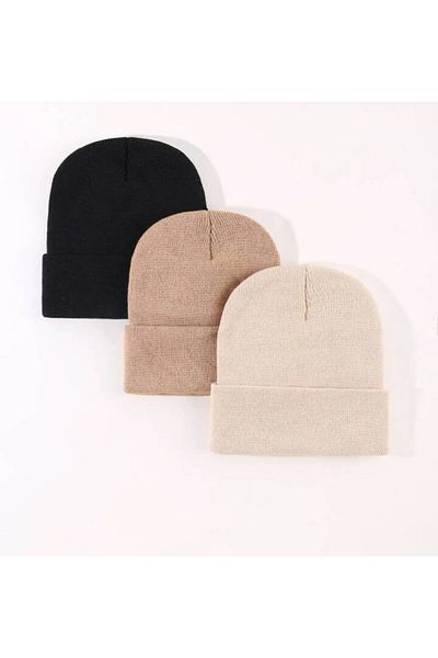 AYGÜN Unisex Plain Set of 3 - Beret