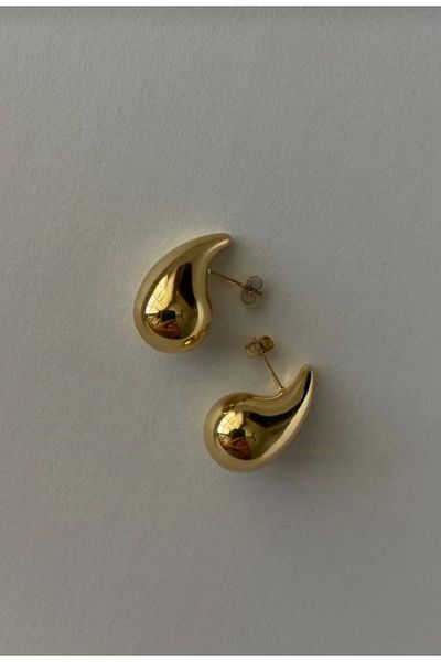 DUAYEN Steel Gold Bottega Earrings