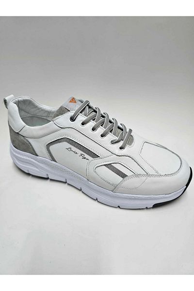 Luis Figo Genuine Leather Large Number (45-46...) White Casual Sports Lace-Up Light Sole Men's Shoes