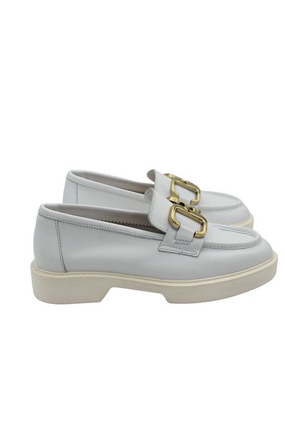 aayak&kabımofficial Real Leather White Luxury Buckle Detailed Very Light Comfortable Daily Women's Shoes