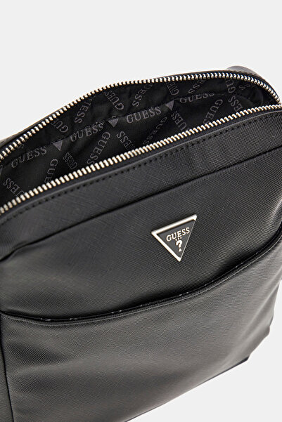 Guess Erkek Saffiano Omuz Çantası - Siyah