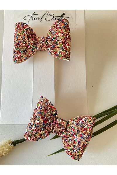 Trend Toka Glitter Shiny 2-Piece Bow Clip Buckle