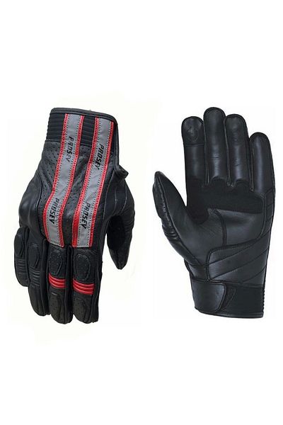 Prosev 4138 Leather Gloves Black-red