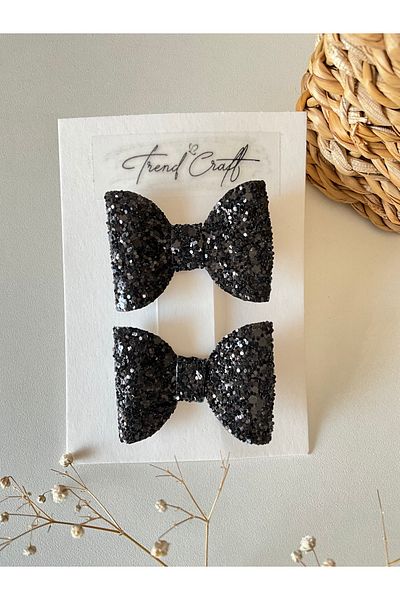 Trend Toka Glitter Shiny 2-Piece Bow Clip Buckle