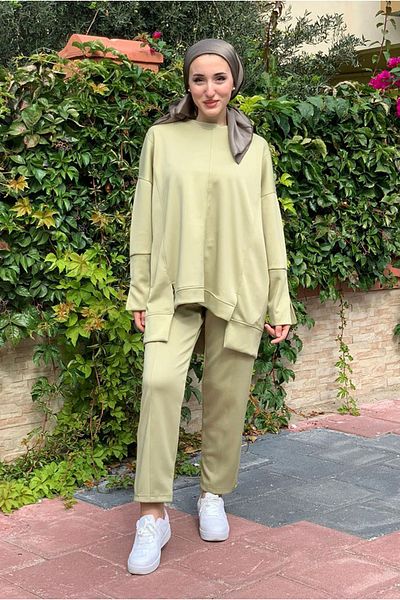 Moda Rosa 25K2284 - Green - Scuba Set with Bize Detail