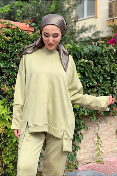 Moda Rosa 25K2284 - Green - Scuba Set with Bize Detail