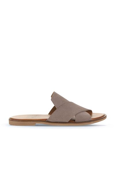 Bueno Shoes Papuci plati din piele intoarsa pentru dama Gri Inchis - 01wa5710