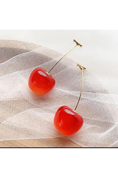 SHEKER HOME Kiraz Model Küpe - Açık Kırmızı