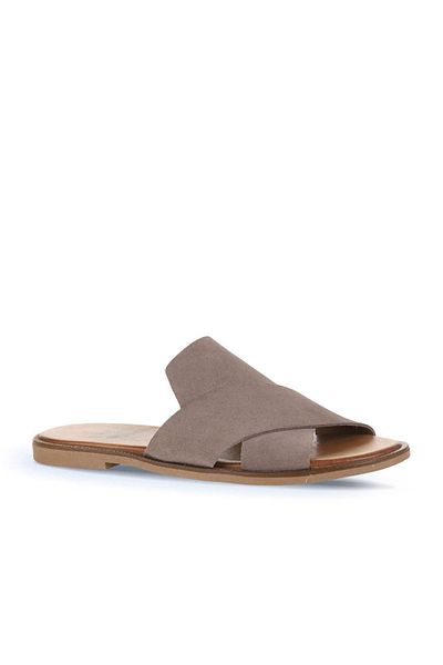Bueno Shoes Papuci plati din piele intoarsa pentru dama Gri Inchis - 01wa5710