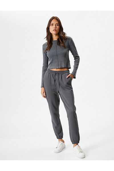 Koton Jogger Sweatpants Cotton Pocket Tied Waist