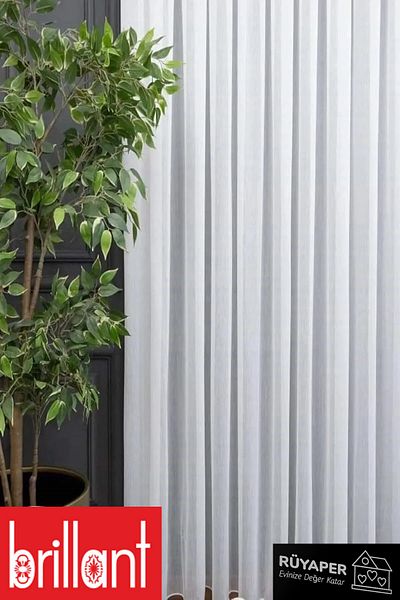 Brillant Rüyaper Trending Product Heavy Gramage Bamboo Floor Tulle Curtain Suitable for Any Room Frequently Pleated