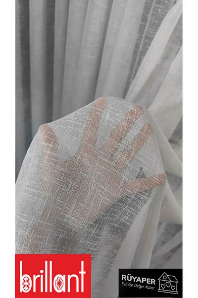 Brillant Rüyaper Trend - Natural Linen Tulle, Heavy Gramage and Tight Pleated Curtain Suitable for Room