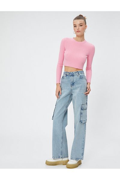 Koton 4wal40190md Pantaloni Pantaloni de damă Jeans Indigo deschis