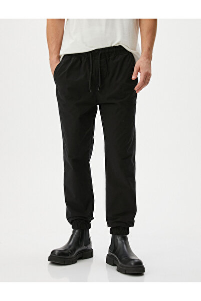 Koton Washable Jogger Trousers, Comfortable Cut, Lace-up Waist, Pocket Detail