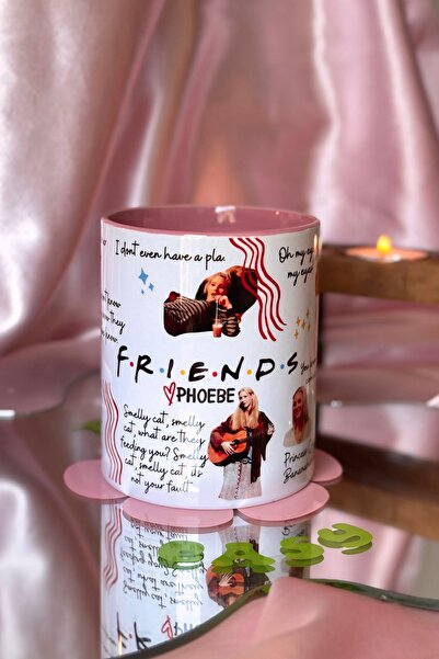 Cool Stuff كوب فريندز (فريندز) بتصميم فيبي بوفاي باللون الوردي من الداخل والخارج