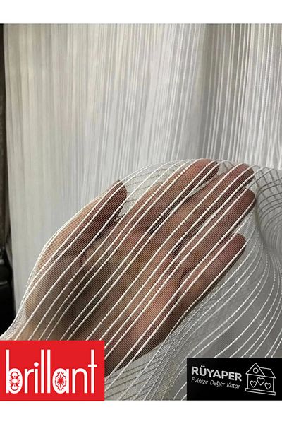 Brillant Rüyaper Trend Product - Chain Patterned, Heavy Gramaged Tulle Curtain, Tight Pleated